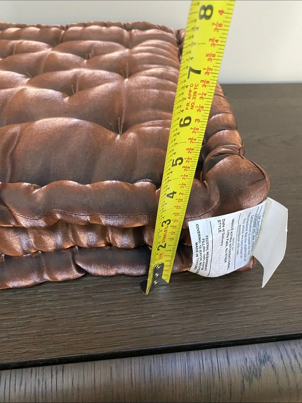 Vance Kitira brown satin Kapok meditation cushion